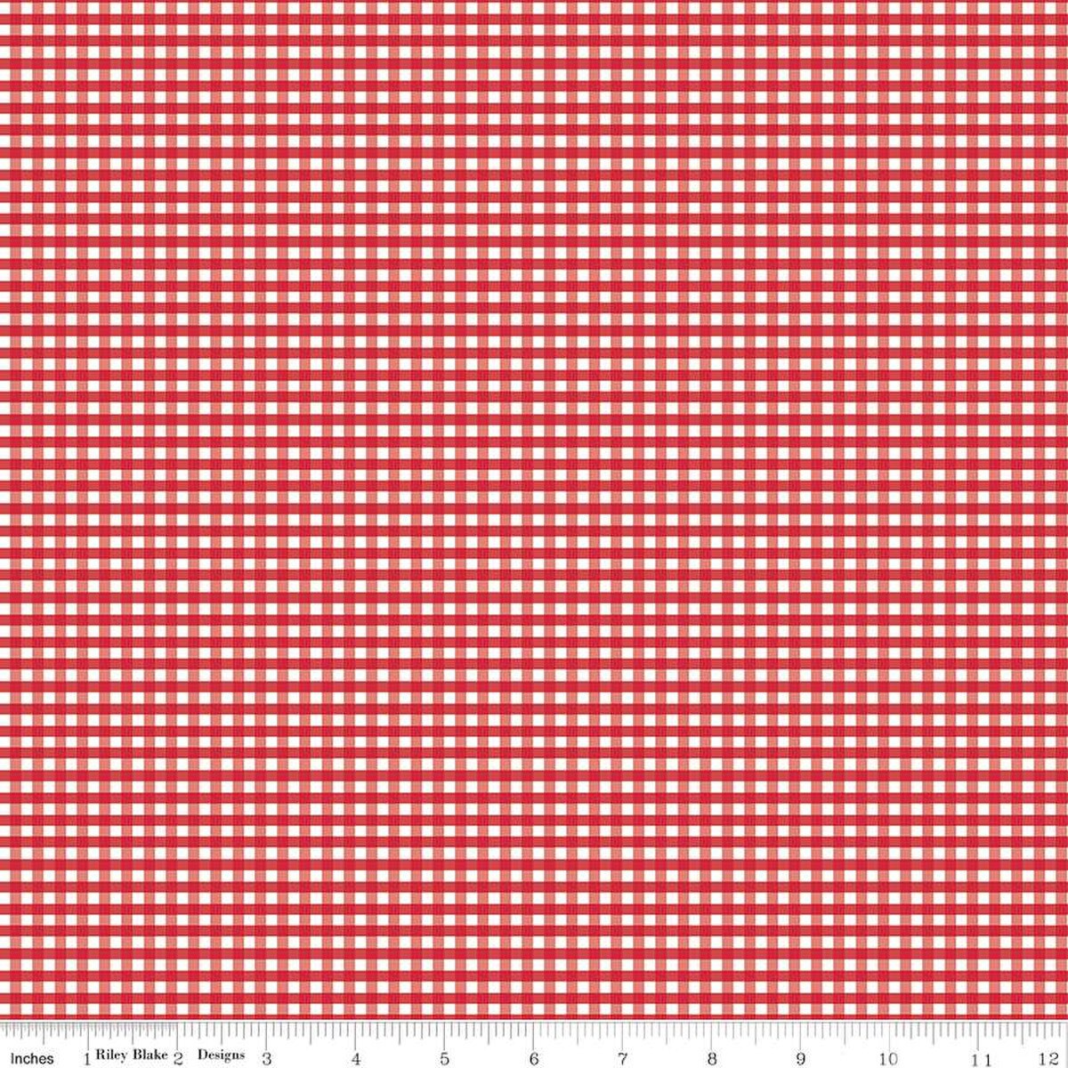 1/8" Small Gingham Red