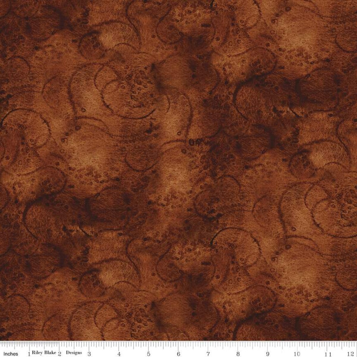 Painter's Watercolor Swirl in Burnt Umber - Riley Blake - Sold by the 1/2 Yard