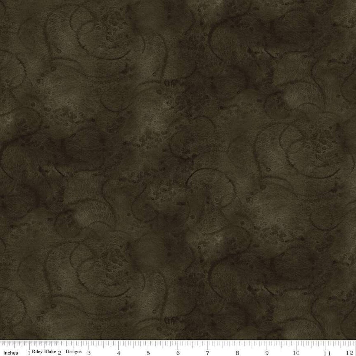 Painter's Watercolor Swirl in Charcoal - Riley Blake - Sold by the 1/2 Yard