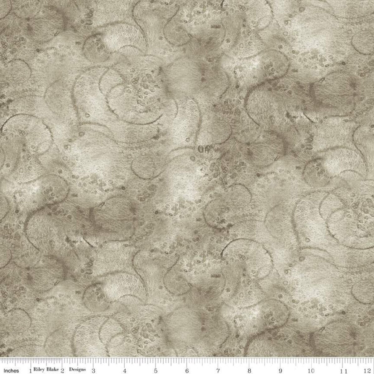 Painter's Watercolor Swirl in Gray - Riley Blake - Sold by the 1/2 Yard
