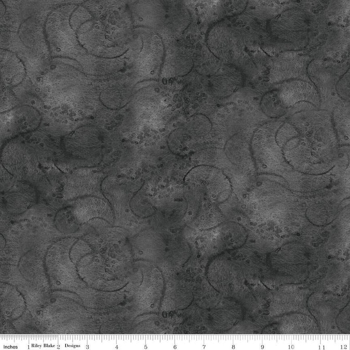 Painter's Watercolor Swirl in Iron - Riley Blake - Sold by the 1/2 Yard