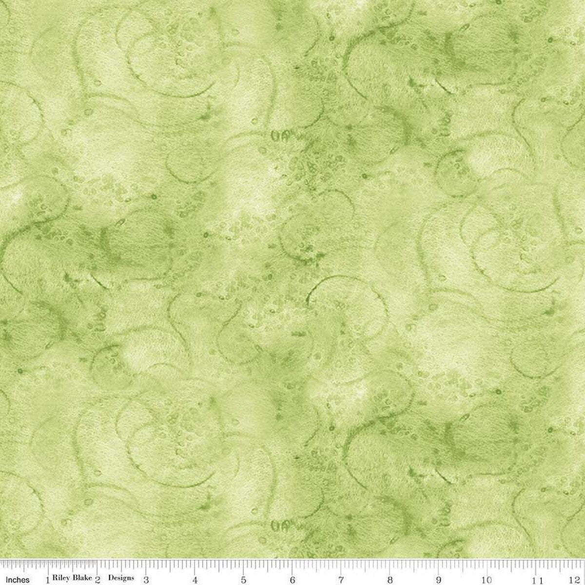 Painter's Watercolor Swirl in Pear - Riley Blake - Sold by the 1/2 Yard