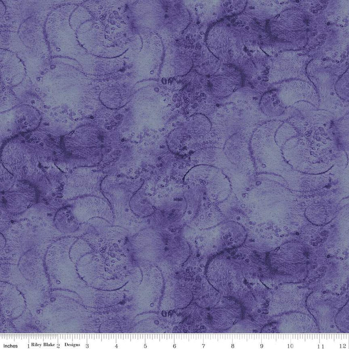 Painter's Watercolor Swirl in Periwinkle - Riley Blake - Sold by the 1/2 Yard