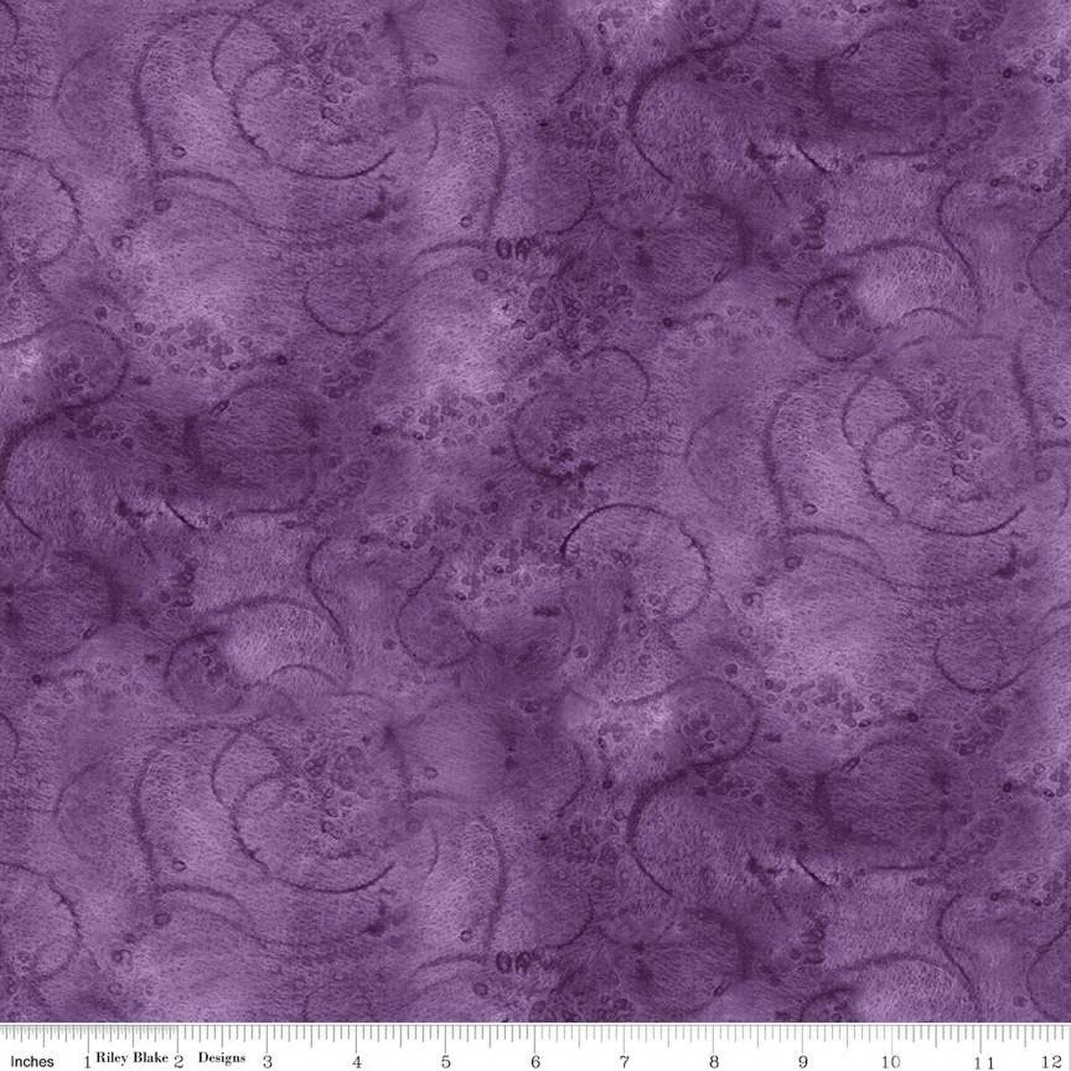 Painter's Watercolor Swirl in Purple - Riley Blake - Sold by the 1/2 Yard