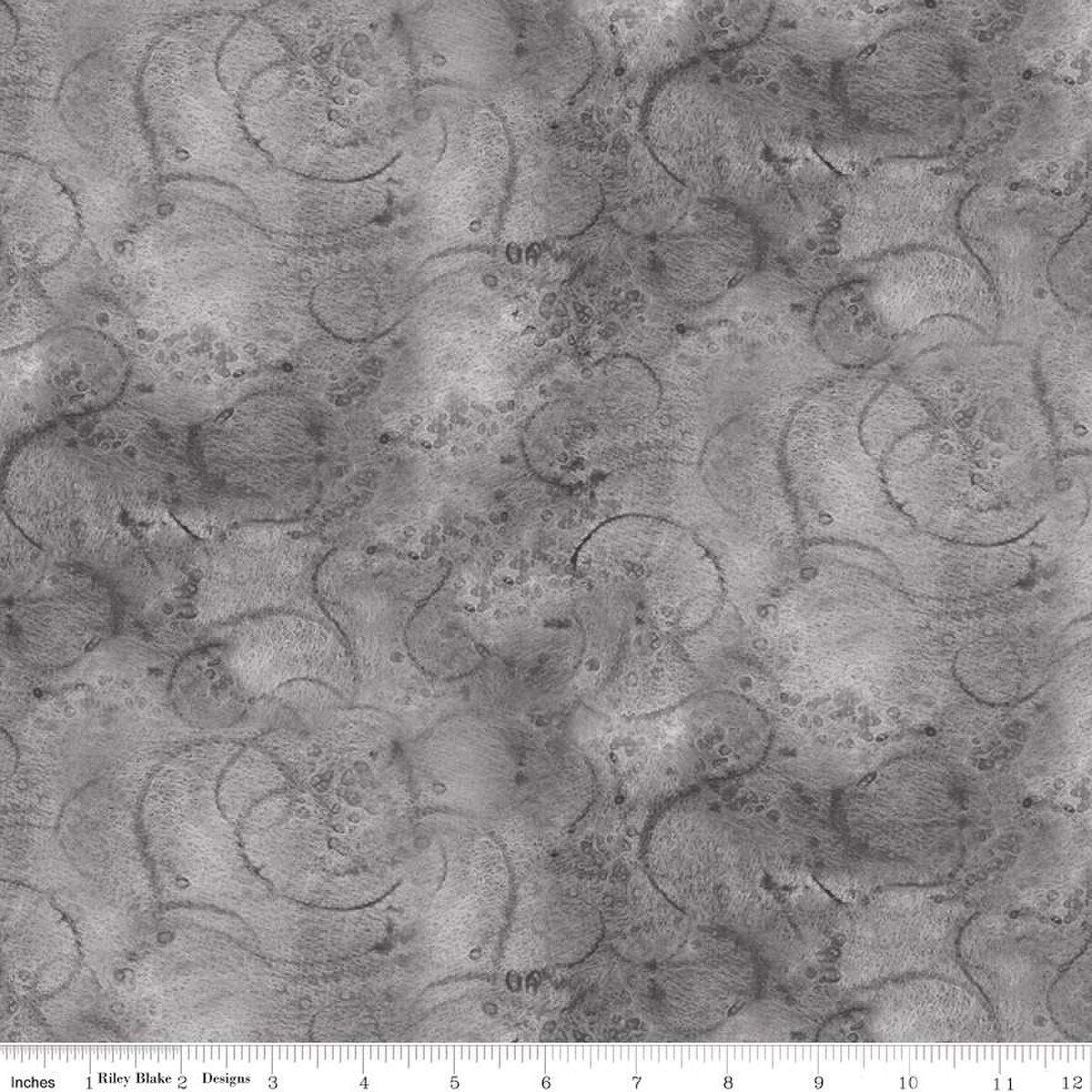 Painter's Watercolor Swirl in Riley Gray - Riley Blake - Sold by the 1/2 Yard