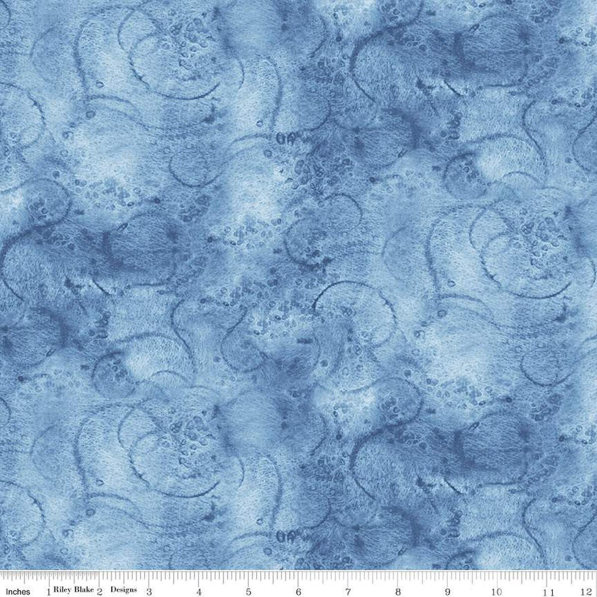 Painter's Watercolor Swirl in Sky - Riley Blake - Sold by the 1/2 Yard