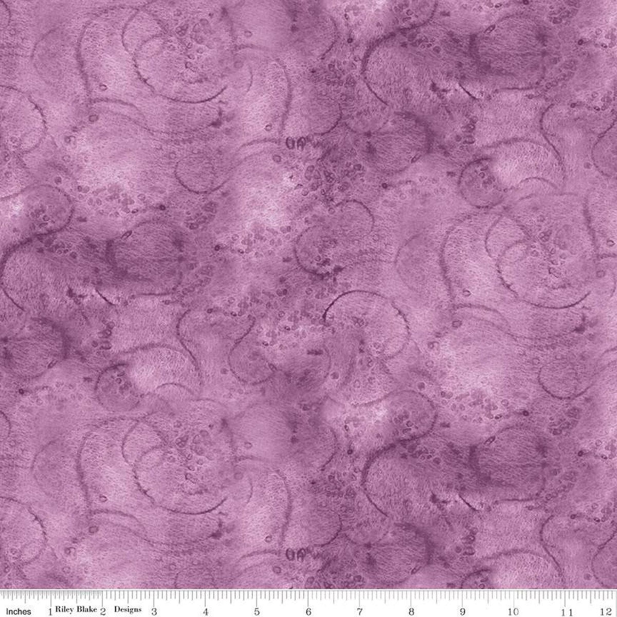 Painter's Watercolor Swirl in Violet - Riley Blake - Sold by the 1/2 Yard