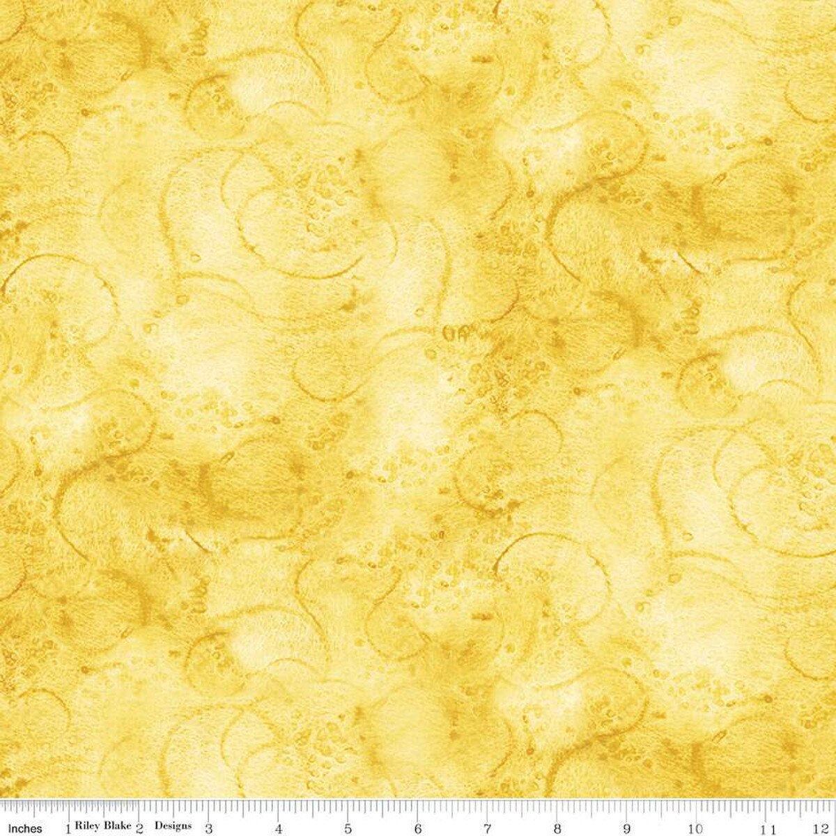 Painter's Watercolor Swirl in Yellow - Riley Blake - Sold by the 1/2 Yard