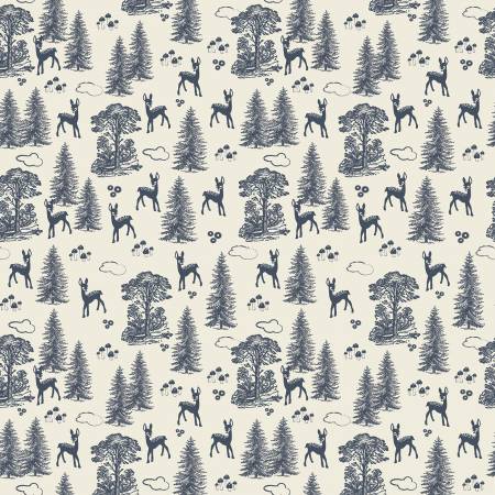 Woodland Spring My Deer Cream Quilting Fabric by Riley Blake - Sold by the 1/2 Yard