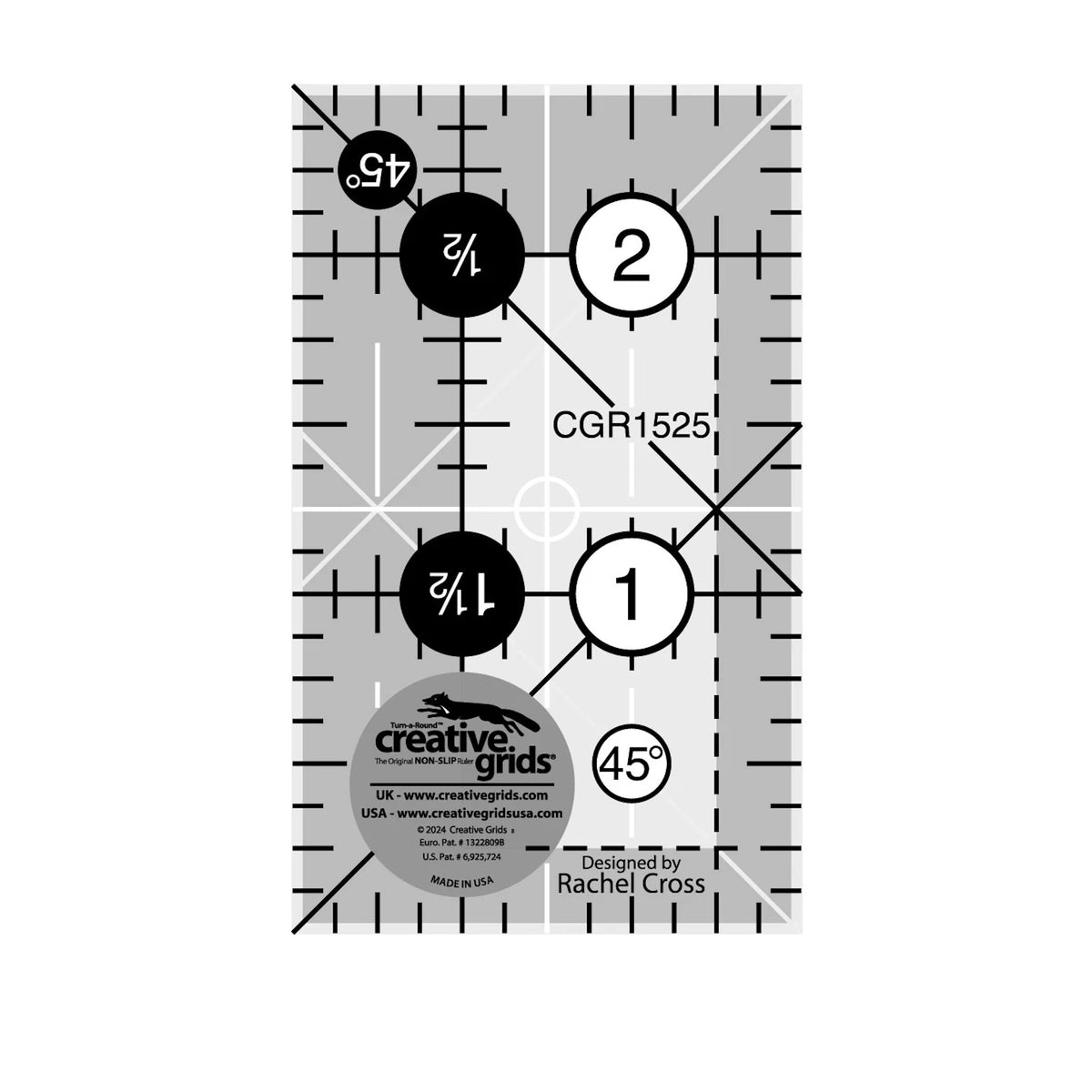 Creative Grids Quilt Ruler 1-1/2in x 2-1/2in Rectangle