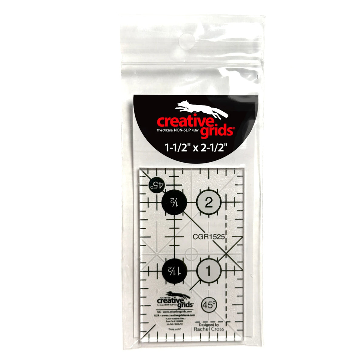 Creative Grids Quilt Ruler 1-1/2in x 2-1/2in Rectangle