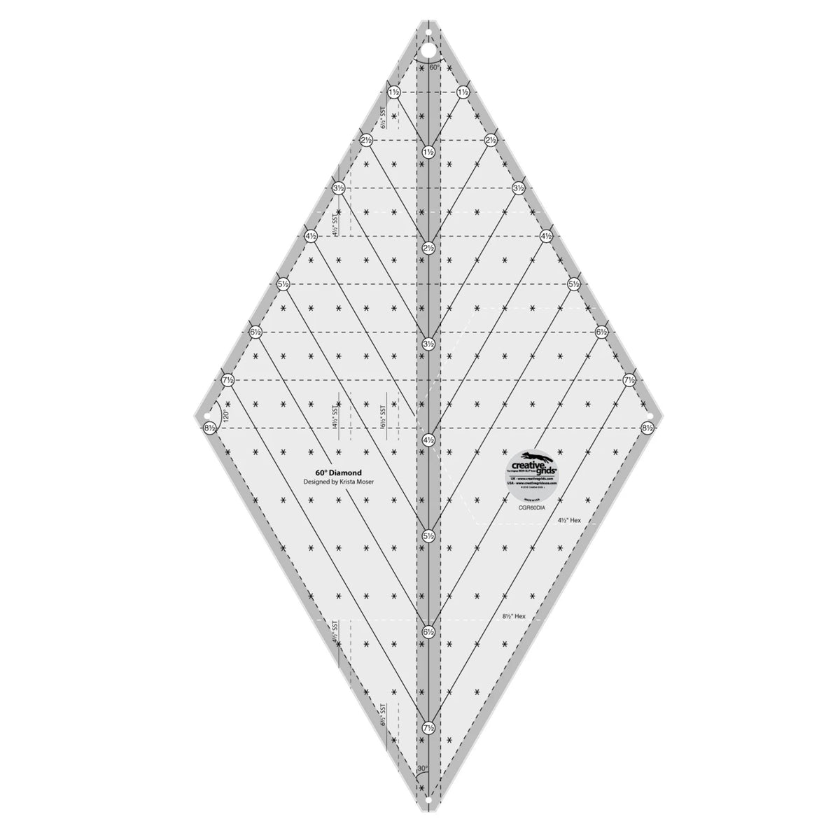 Creative Grids Quilt Ruler 60 Degree Diamond