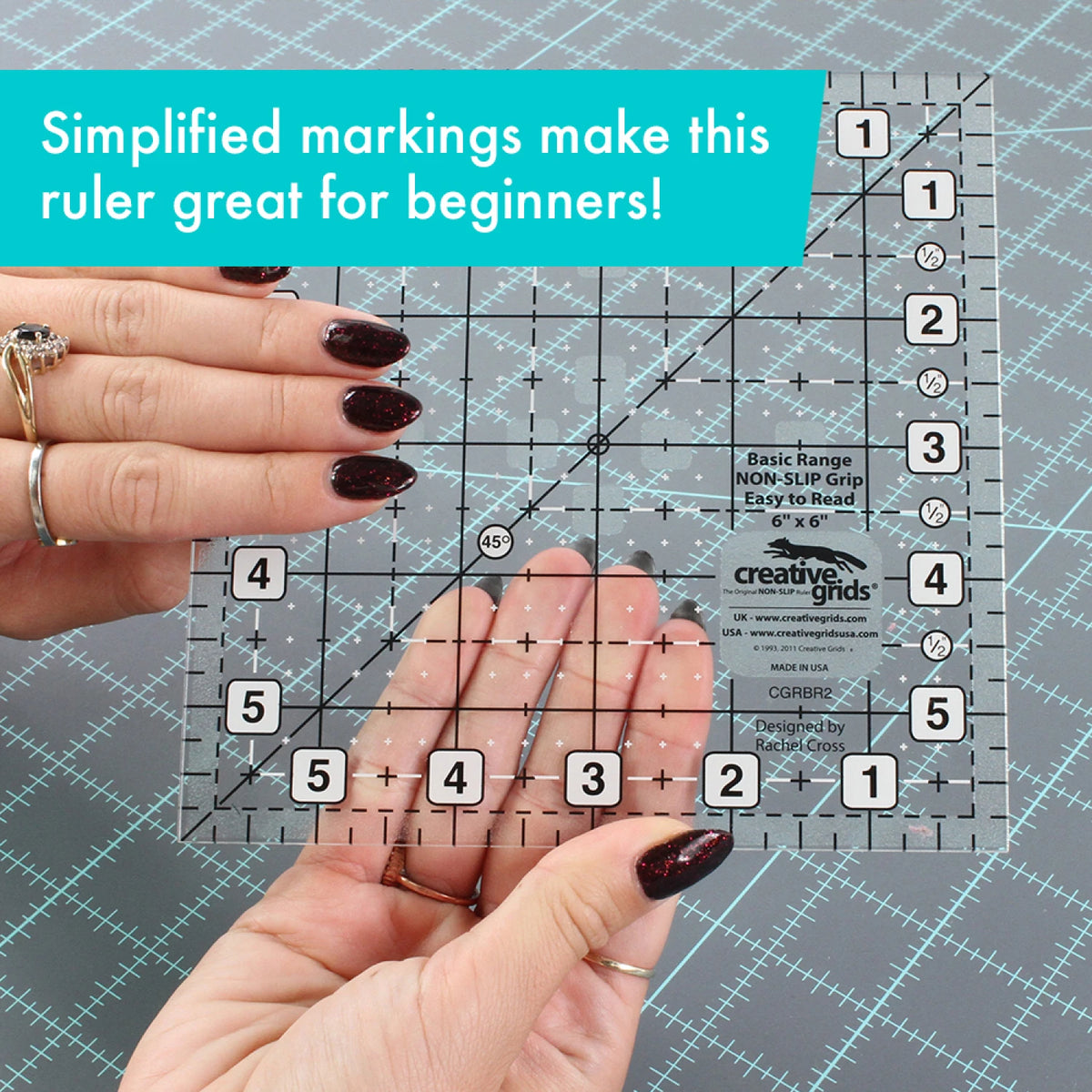 Creative Grids Quilt Ruler Basic Range 6in Square