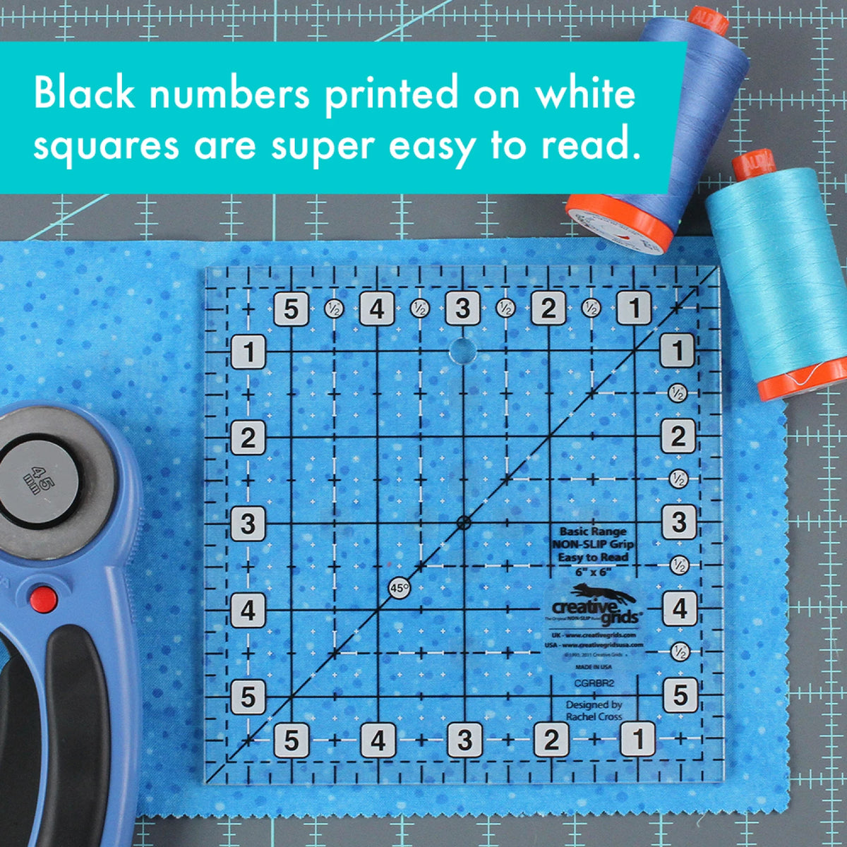 Creative Grids Quilt Ruler Basic Range 6in Square