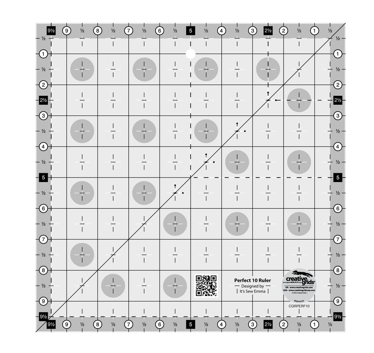 Creative Grids Quilt Ruler Perfect 10 Square
