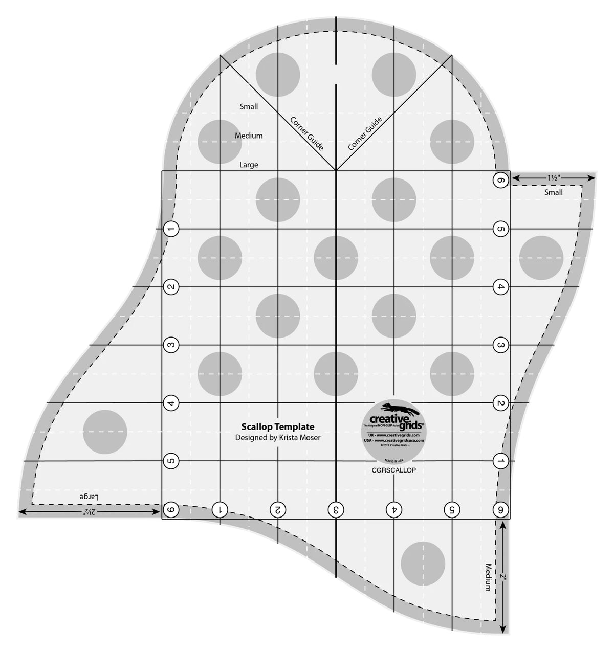 Creative Grids Quilt Ruler Scallop Template