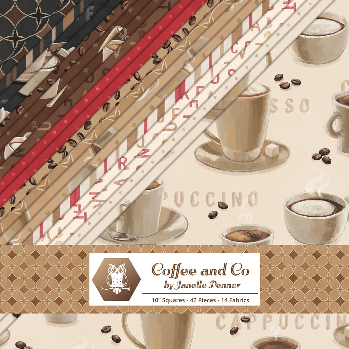 White Owl Textiles Coffee and Co Layer Cake