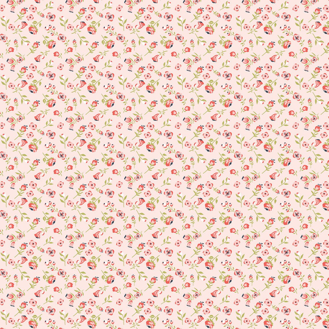 Daisy Mae | Mini Mae Pink | Poppie Cotton | Priced by the 1/2 Yard