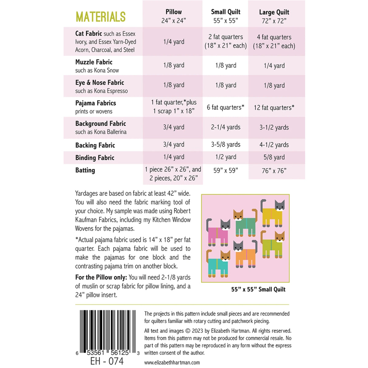 Cats in Pajamas Quilt Pattern