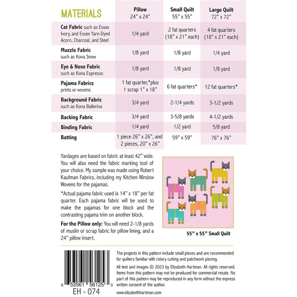 Cats in Pajamas Quilt Pattern