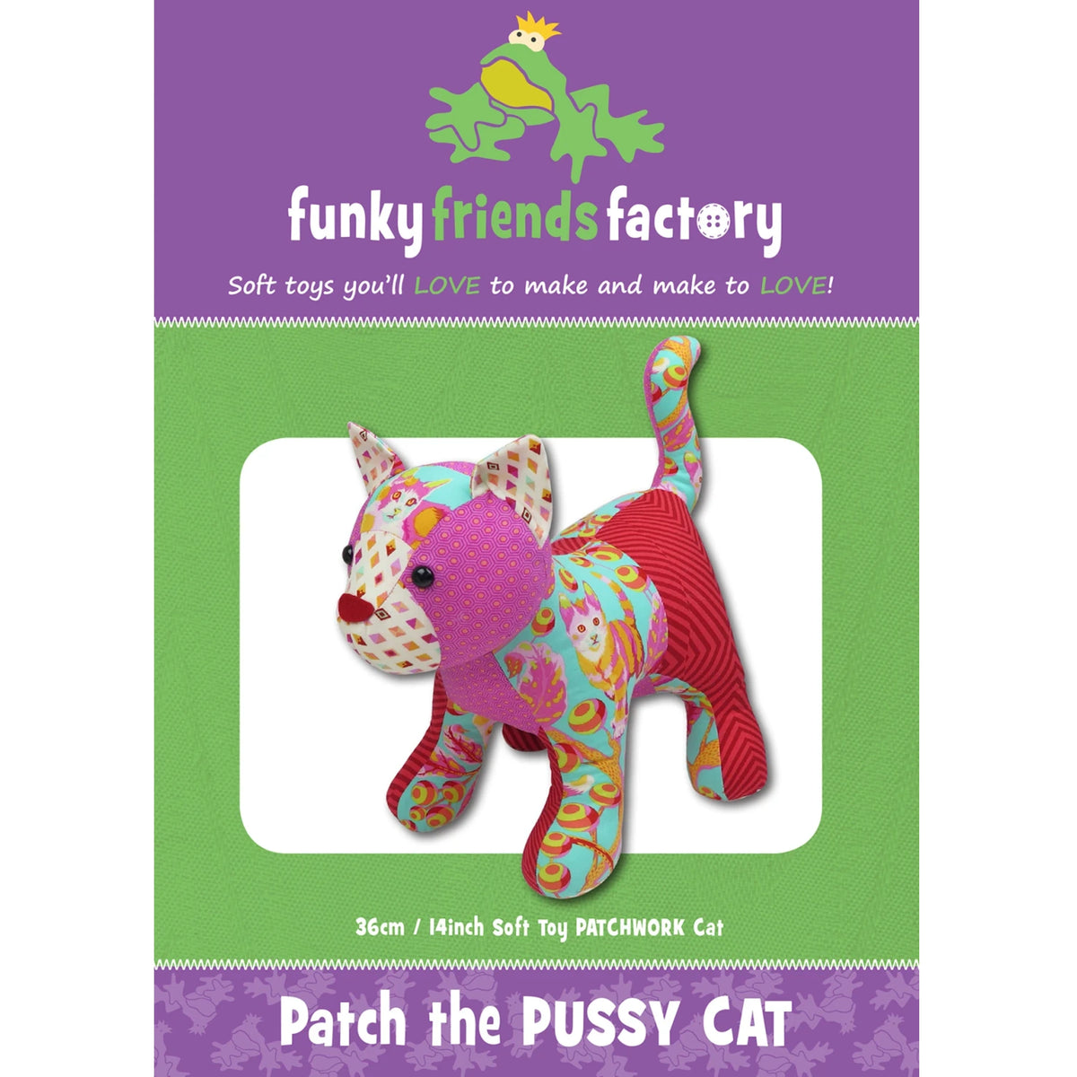 Patchwork Cat Stuffie Sewing Pattern