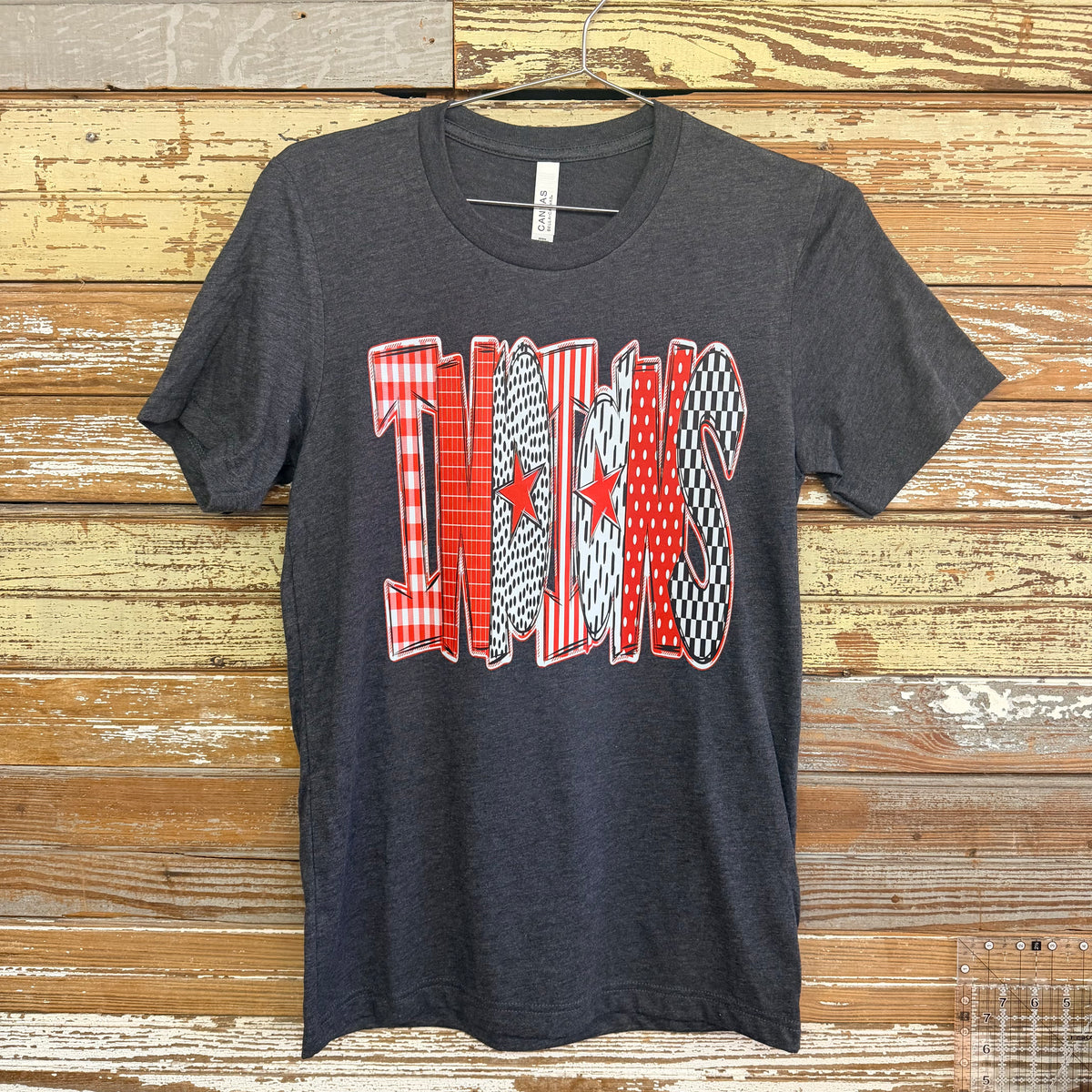 INDIANS Red Black and White ADULT Bella T-Shirt