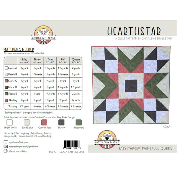 Barn Quilt PDF Pattern Download | Start Quilting Now! | HEARTHSTAR