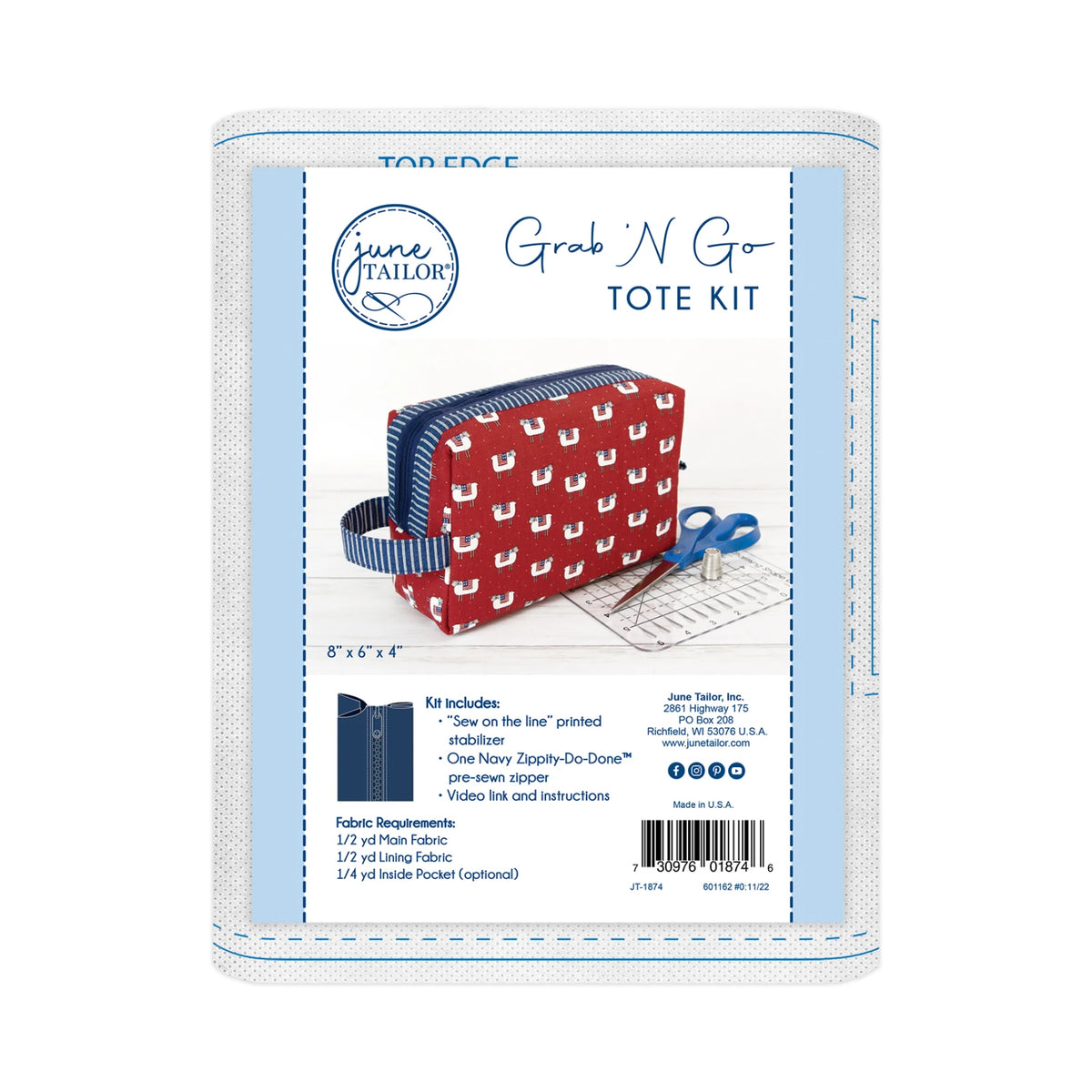 Quilt As You Go Grab 'n Go Accessory Bag Pattern on Batting