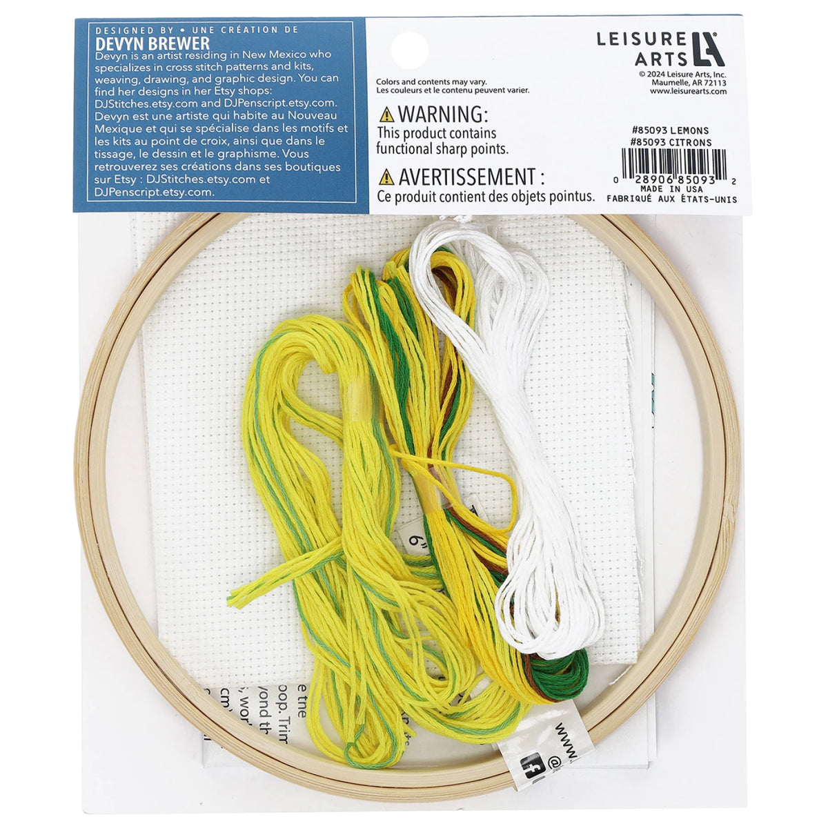 Lemon Cross Stitch Kit by Leisure Arts