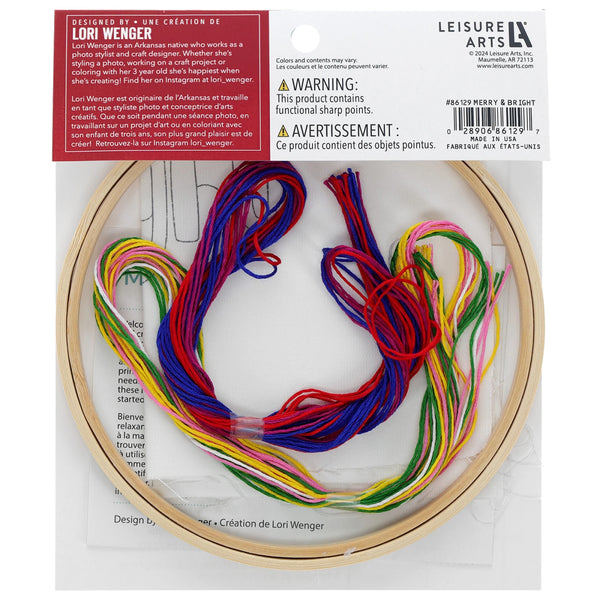 Christmas Season Merry and Bright Embroidery Kit by Leisure Arts