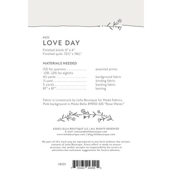 Love Day Heart Banner Quilt Pattern