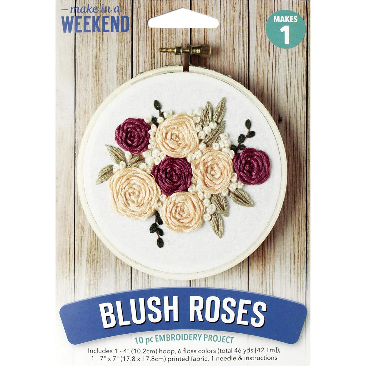 Blush Roses 4" Embroidery Kit by Leisure Arts