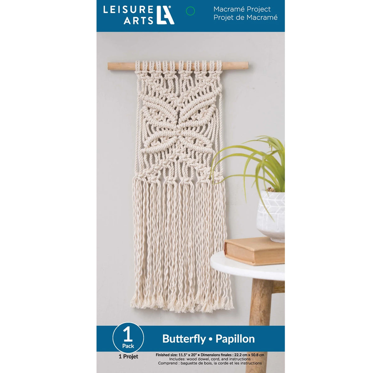 Macrame Project Kit Butterfly Wall Hanging by Leisure Arts