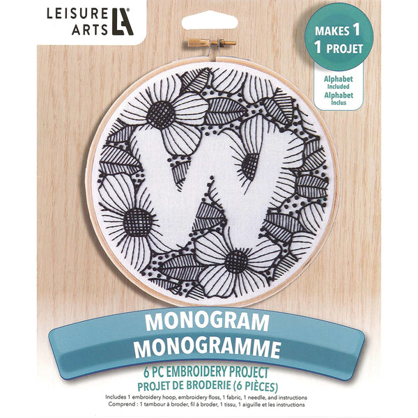 Choose Your Monogram Letter 6" Embroidery Kit by Leisure Arts