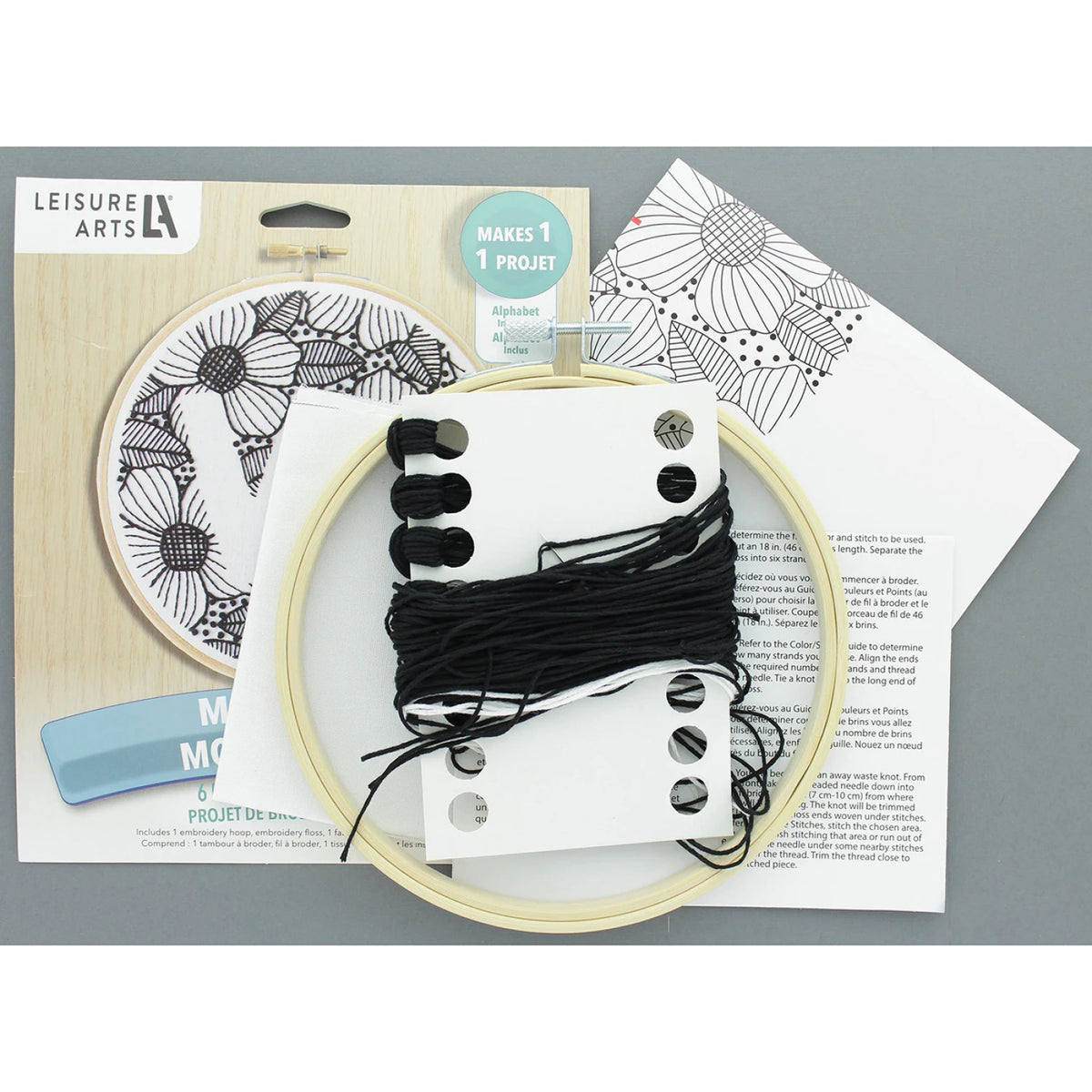 Choose Your Monogram Letter 6" Embroidery Kit by Leisure Arts