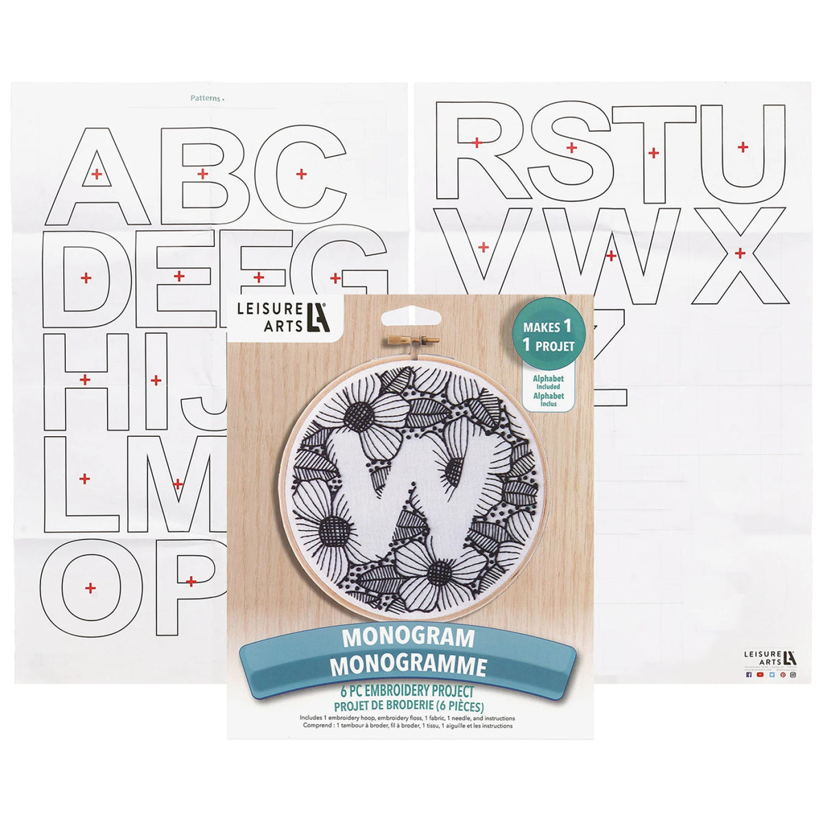 Choose Your Monogram Letter 6" Embroidery Kit by Leisure Arts