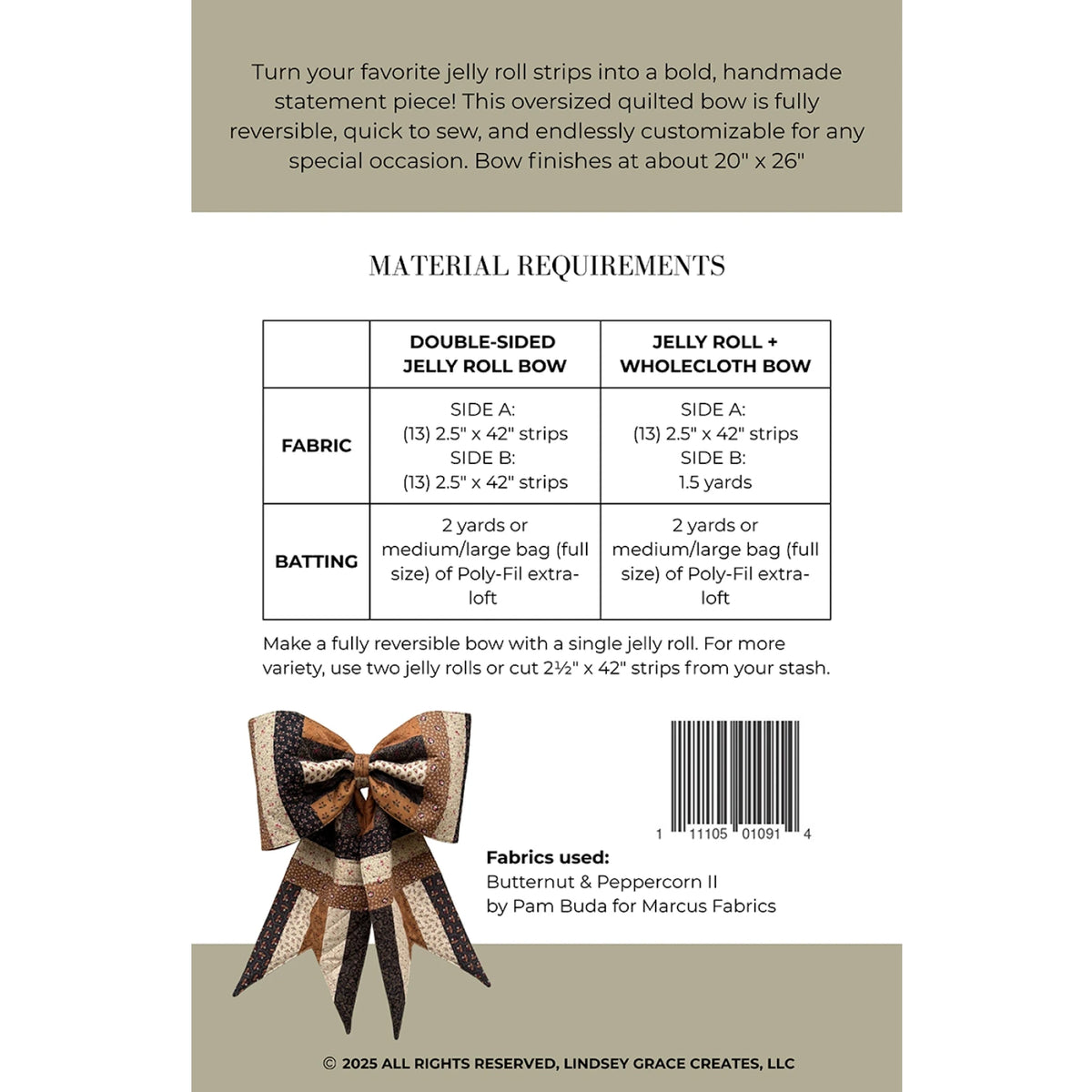 The Big Giant Quilted Jelly Roll Bow