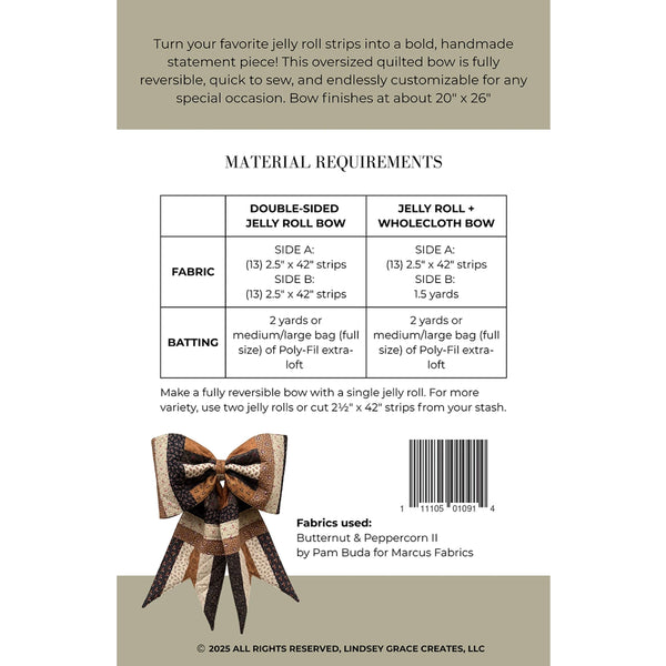 The Big Giant Quilted Jelly Roll Bow