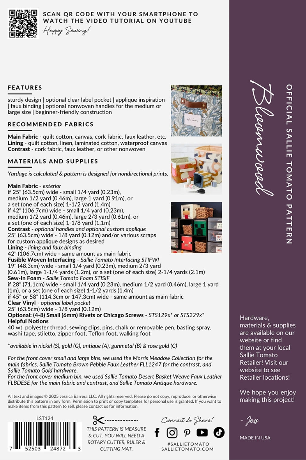 Storage Cubes Paper Sewing Pattern