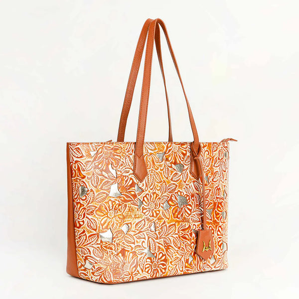 Loyal West California Poppy Large Golden Floral Tote Bag