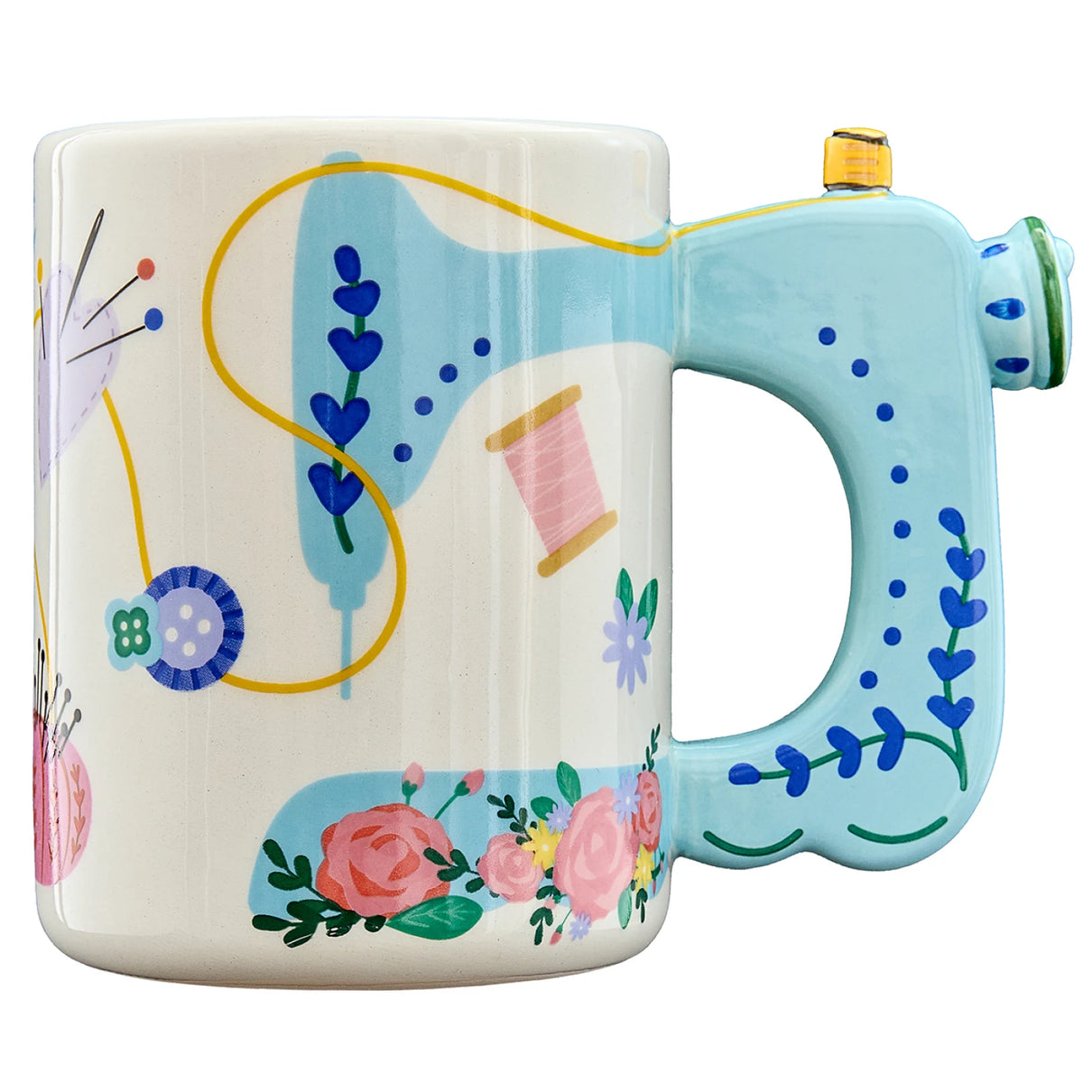 Ceramic Mug | Blue Sewing Machine
