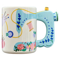 Ceramic Mug | Blue Sewing Machine