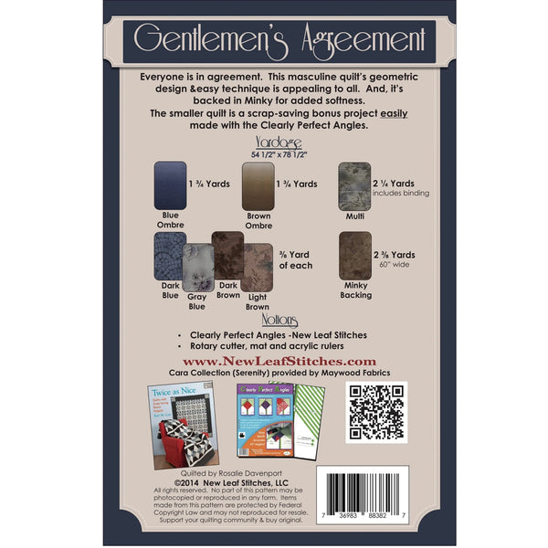 Gentlemen's Agreement Masculine Quilt Pattern