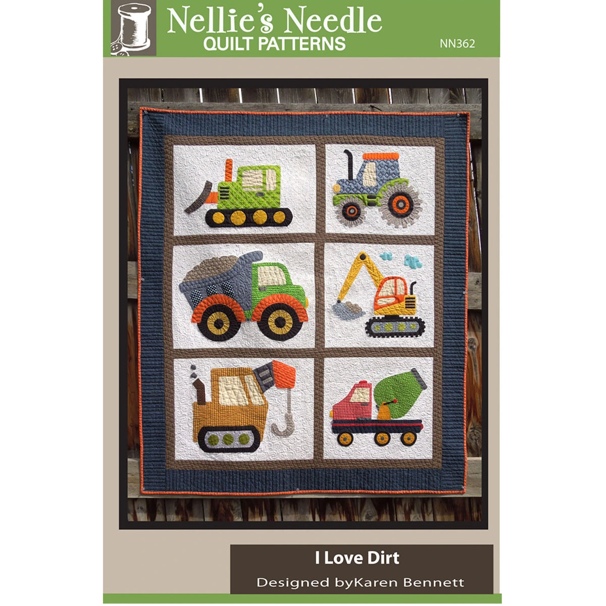 I Love Dirt Construction Vehicles Quilt Pattern