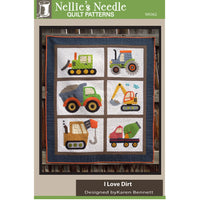 I Love Dirt Construction Vehicles Quilt Pattern