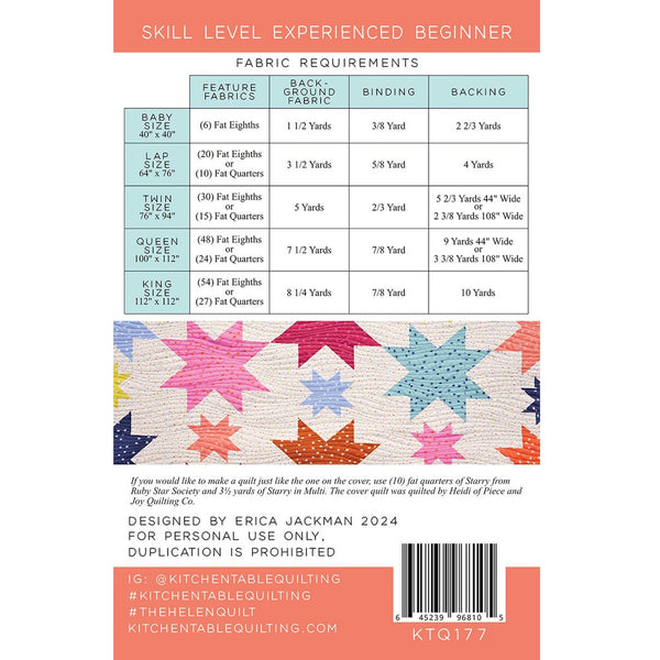 The Helen Quilt Pattern by Kitchen Table Quilting