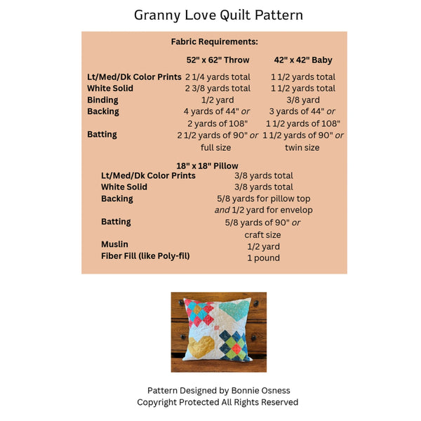Granny Love Heart X and O Quilt Pattern