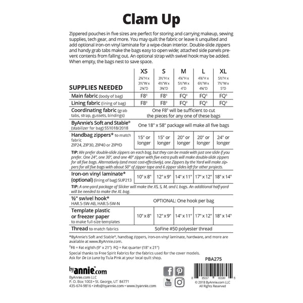 Clam Up Bag Sewing Pattern