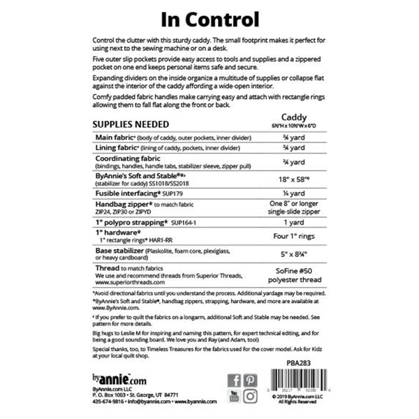 In Control Tote Bag Sewing Pattern
