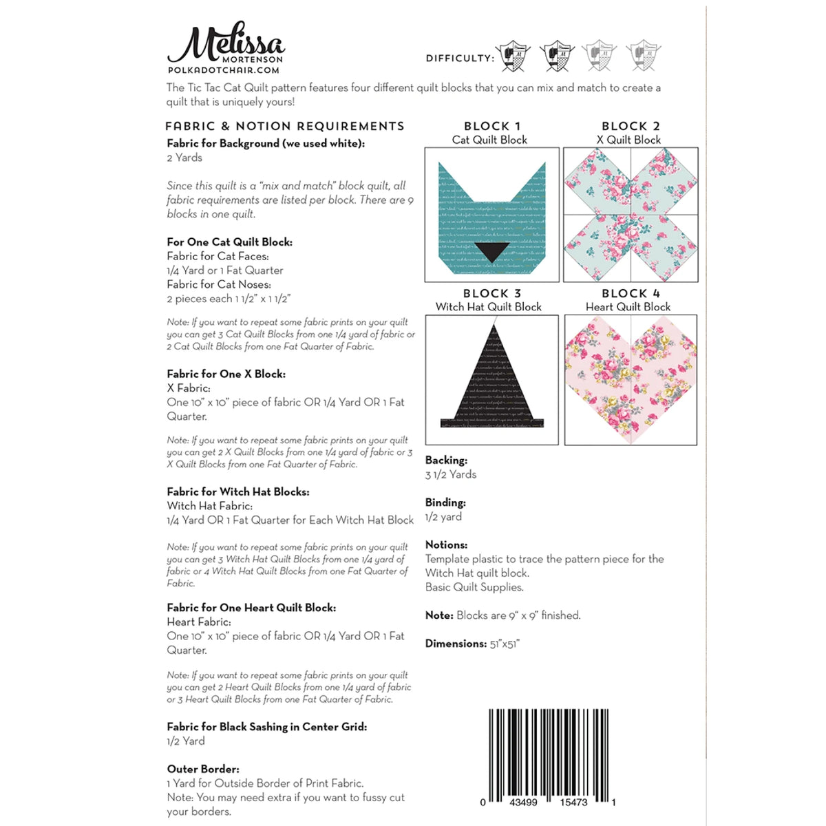 Tic Tac Cat Quilt Pattern